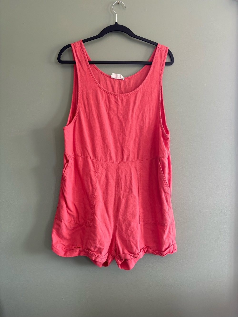 Zenana Outfitters Coral Pink Sleeveless Romper